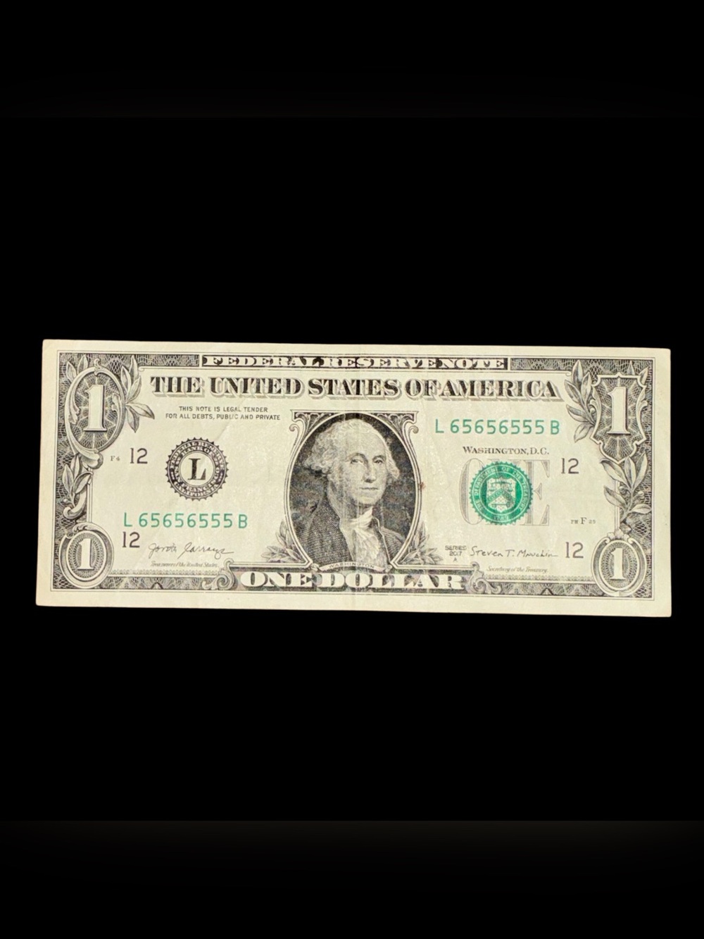 65656555 — Two-Digit Serial, 656565…555, Series [year] $1